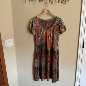 Mushka By Sienna Rose Inc. Dress - Size Medium - Turquoise and orange design